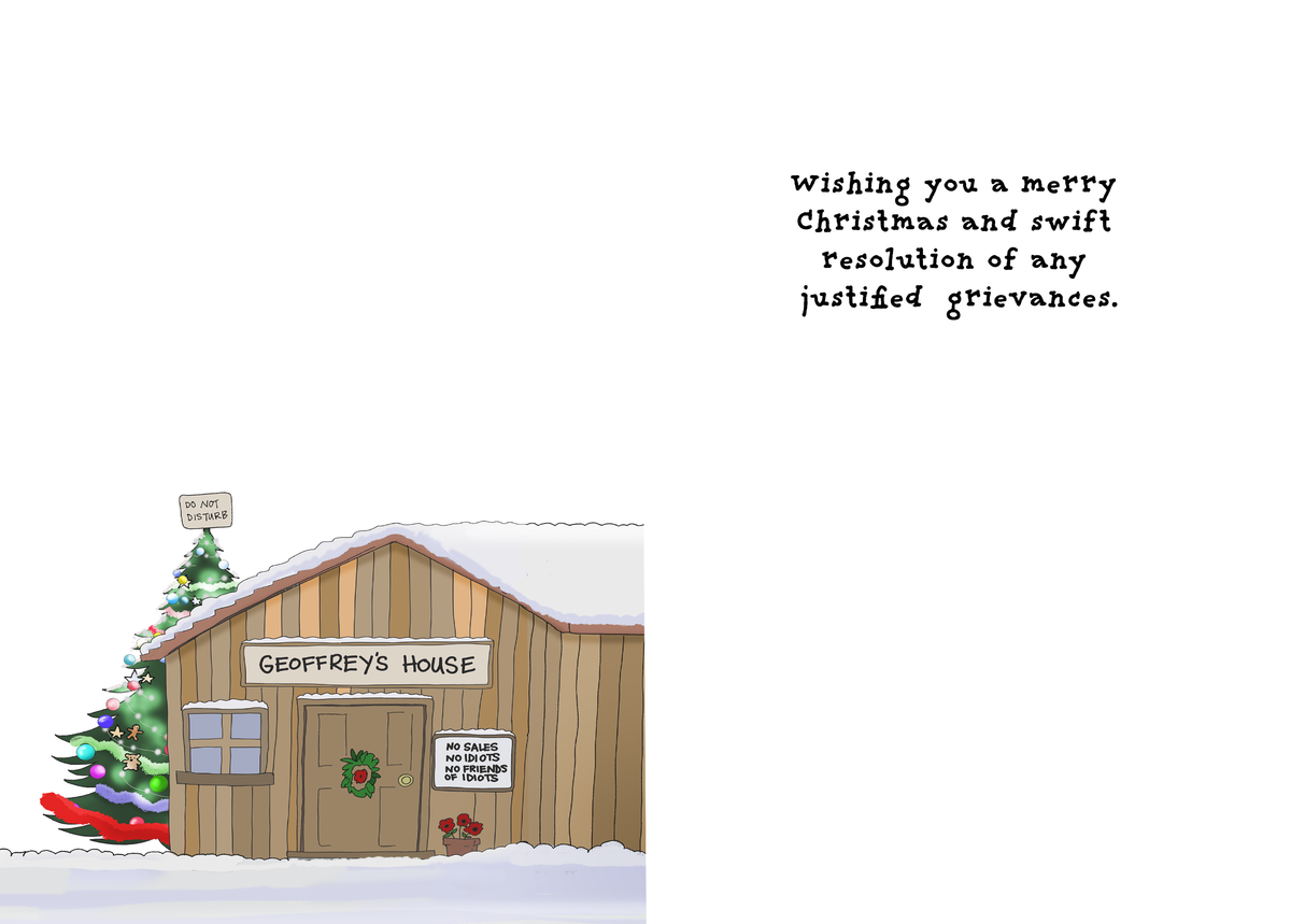 Peace (and quiet) on earth Pack of 10 Greeting Cards and 10 envelopes.